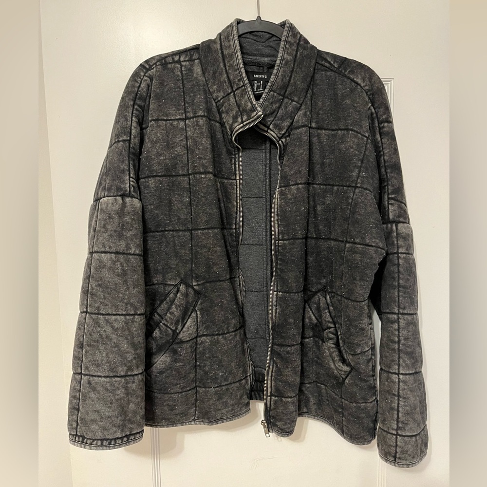 Forever 21 Quilted Zip Up Jacket